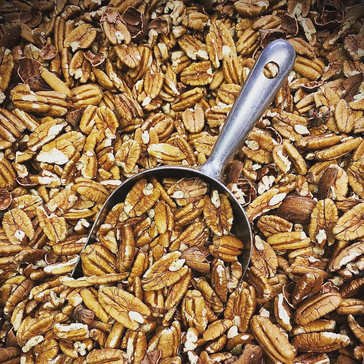 Cracked and blown pecans
