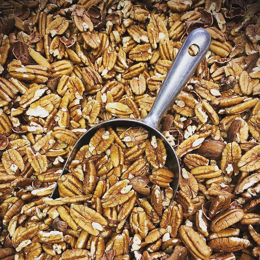 Cracked and blown pecans